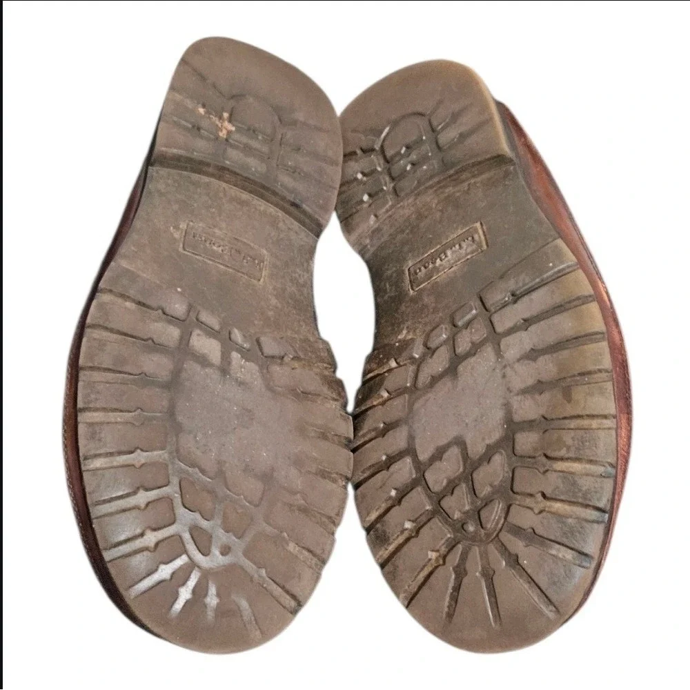 LL Bean Allagash Bison Leather Hand Sewn Shoes Moc Toe Boat Lug Sole 12 D 273080